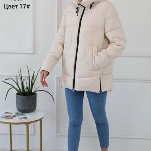 Куртка DKNSEL (42-50) 7818-17 beige (зима) DKNSEL 7818-17 beige