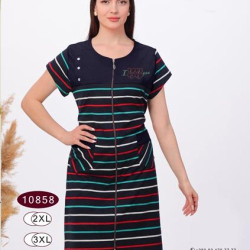 Халат DiColor (2XL-5XL) 10858 navy (лето) DiColor 10858 navy