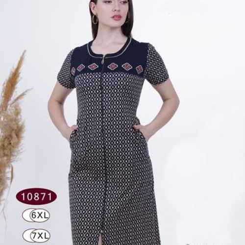 Халат DiColor (6XL-9XL) 10871 navy (лето) DiColor 10871 navy