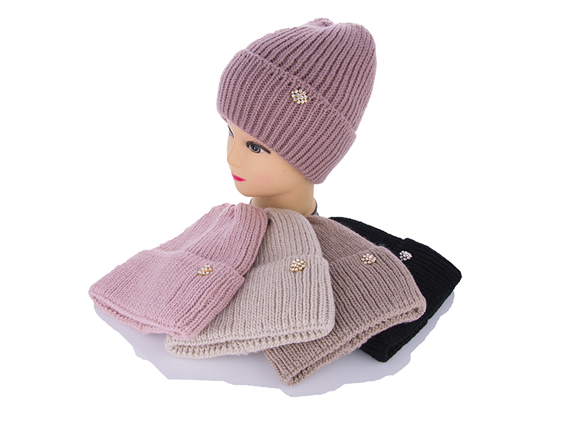 Шапка Angelica (56-60) KW001-7 на флісі mix (зима)