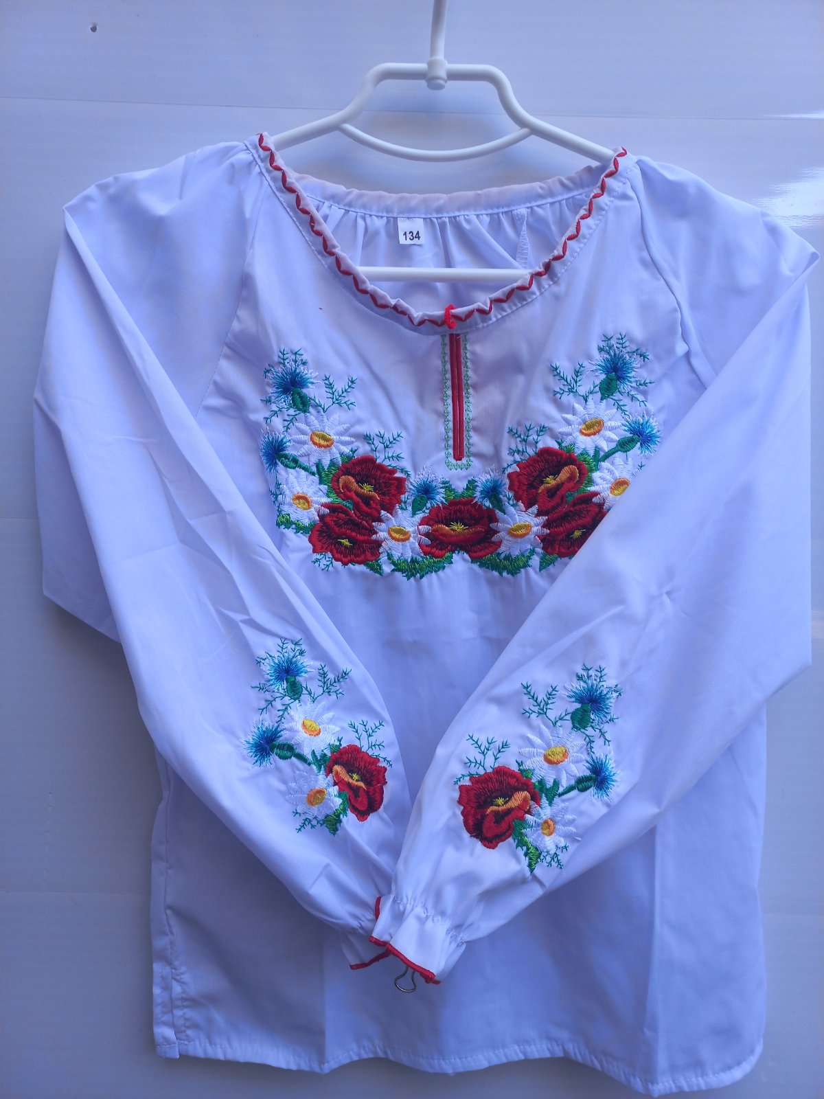 Вышиванка Кузя (128-164) 024 white (деми)