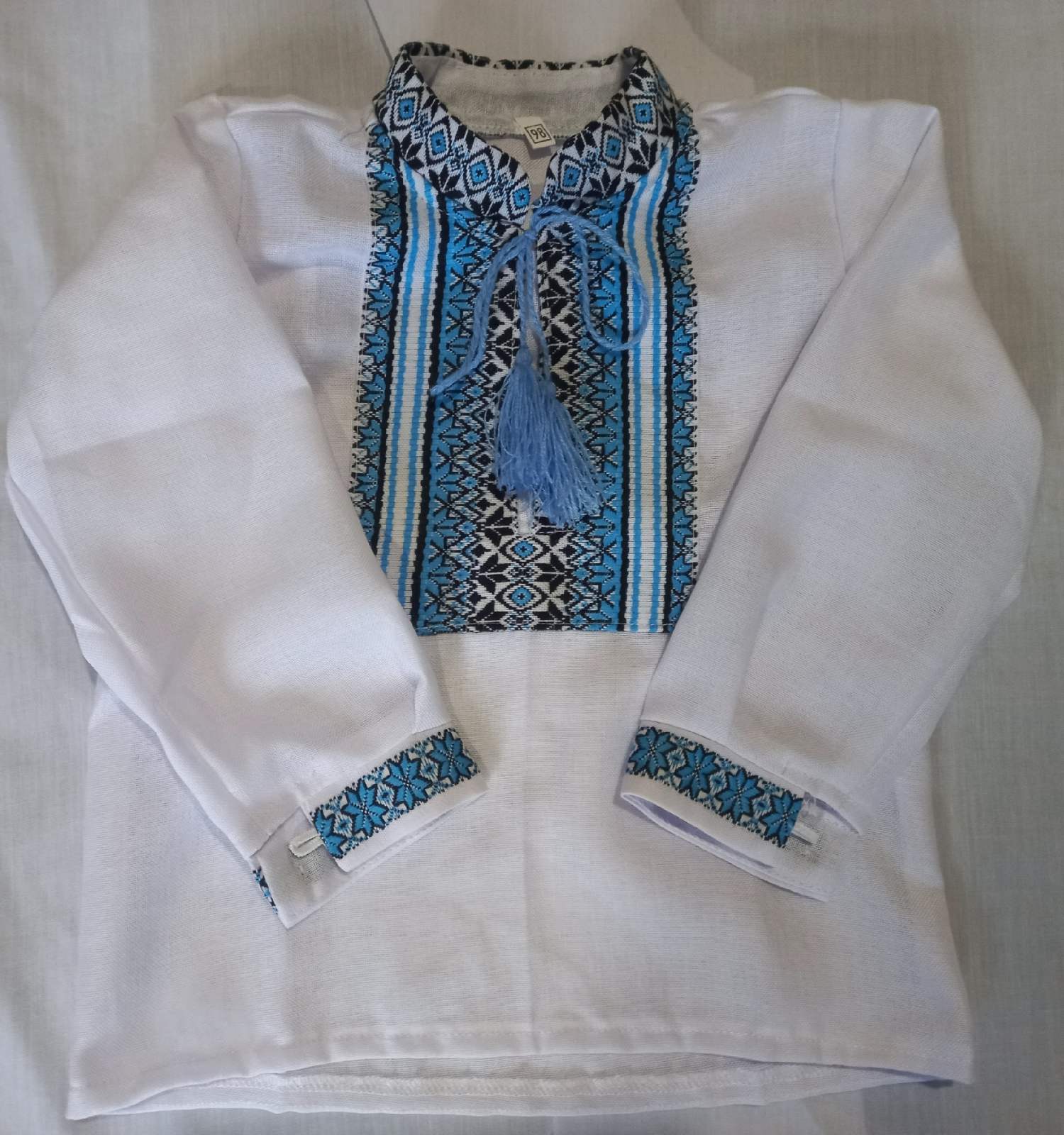 Вышиванка Кузя (128-164) 031 white (деми)