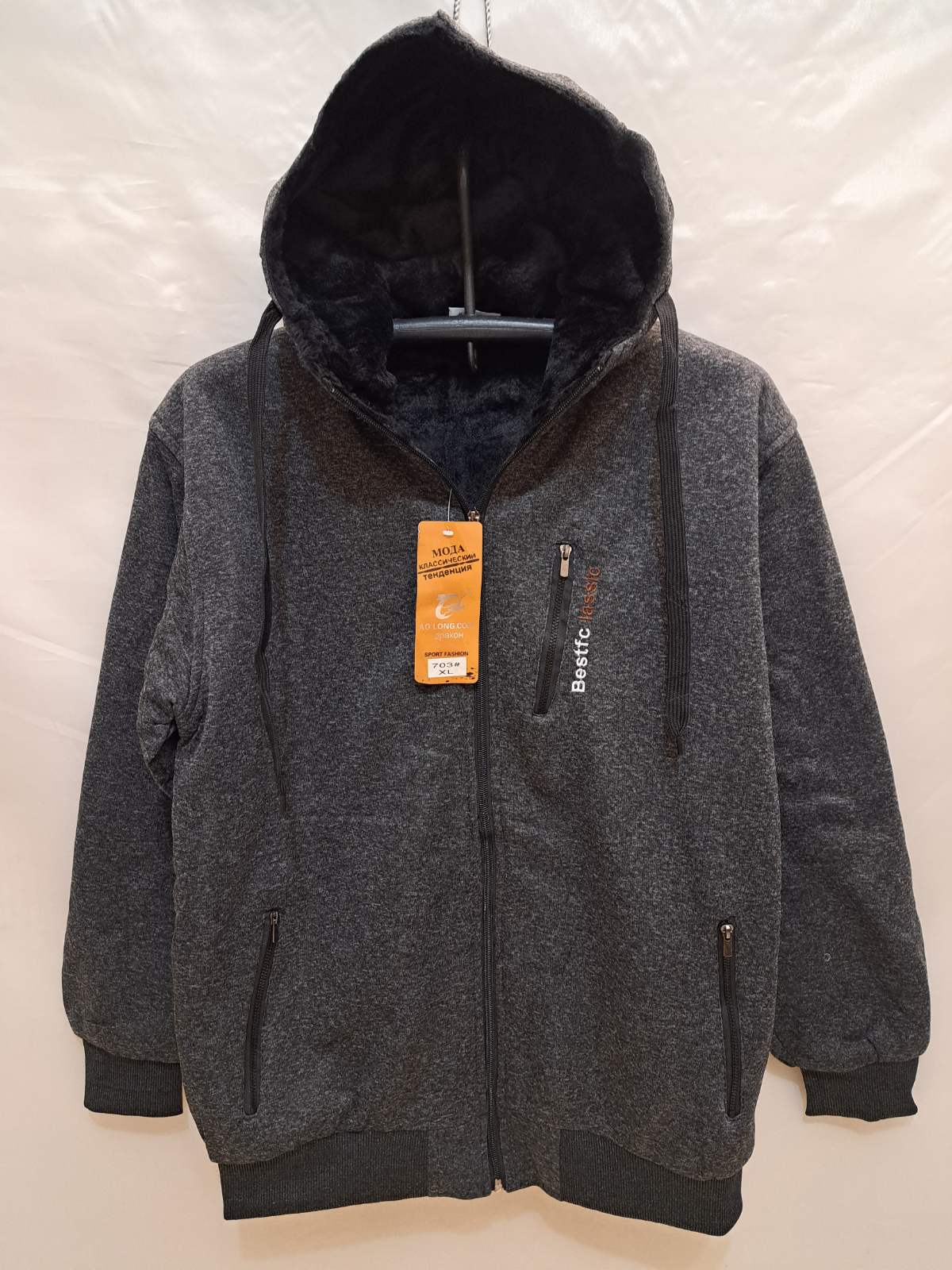 Кофта спорт Giang (XL-5XL) 703 d.grey (зима)