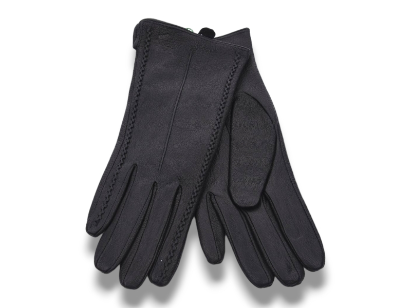 Перчатки КОРОЛЕВА (6.5-8.5) 0029 шк-олень вовна black (зима)