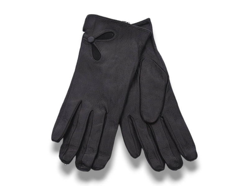 Перчатки КОРОЛЕВА (6.5-8.5) 0613 шк-олень вовна black (зима)