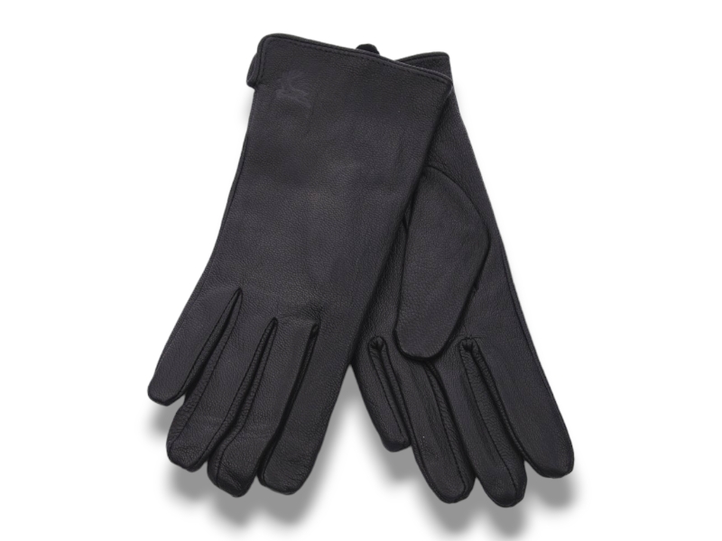 Перчатки КОРОЛЕВА (6.5-8.5) 0638 шк-олень вовна black (зима)