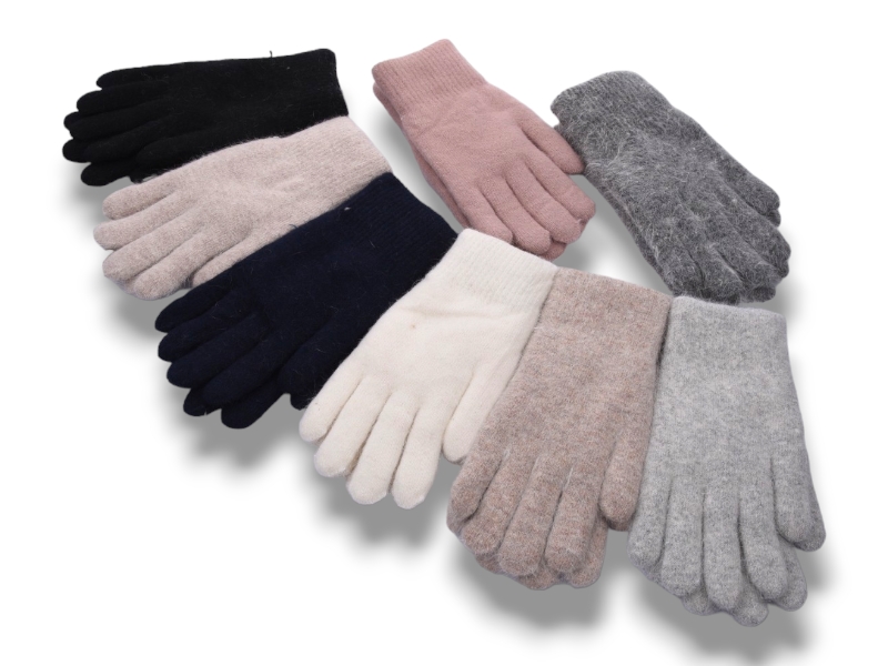 Перчатки КОРОЛЕВА (one size) 7103 ангора хутро mix (зима)