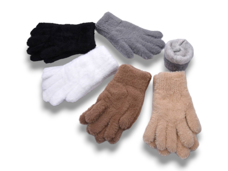 Перчатки КОРОЛЕВА (one size) 2025 норка-двойні mix (зима)