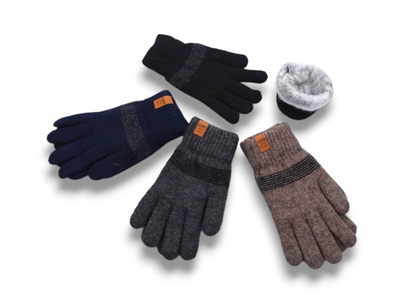 Перчатки КОРОЛЕВА (6-8) 6012 двойні mix (зима)