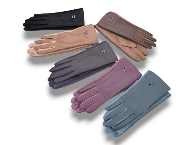 Перчатки КОРОЛЕВА (6.5-8.5) B13-75 кож.зам.плюш-сенс.mix (зима)