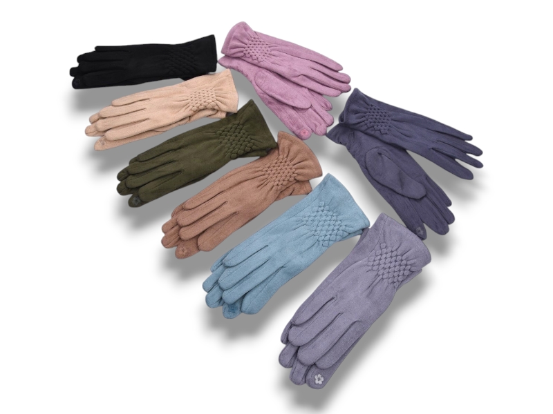 Перчатки КОРОЛЕВА (6.5-8.5) B22-85 кож.зам.плюш-сенс.mix (зима)