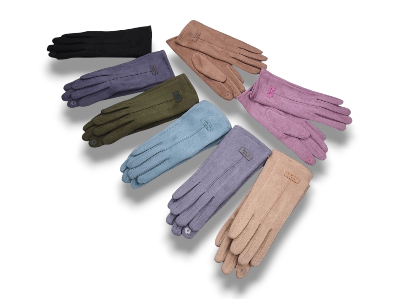 Перчатки КОРОЛЕВА (6.5-8.5) B22-81 кож.зам.плюш-сенс.mix (зима)