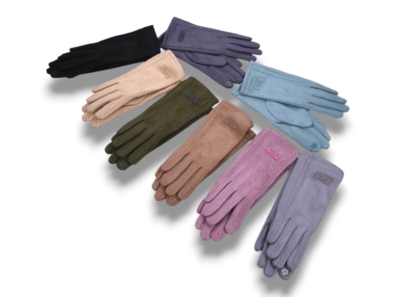 Перчатки КОРОЛЕВА (6.5-8.5) B22-91 кож.зам.плюш-сенс.mix (зима)