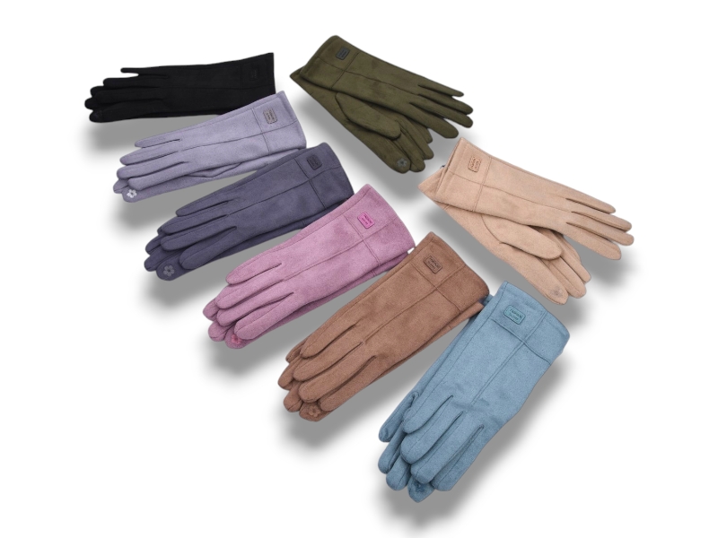 Перчатки КОРОЛЕВА (6.5-8.5) B22-87 кож.зам.плюш-сенс.mix (зима)