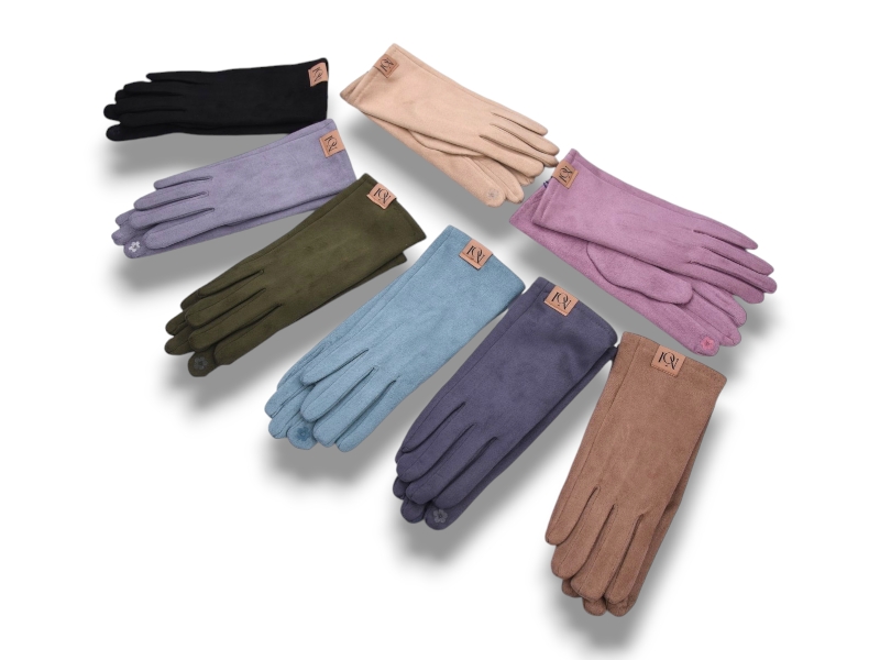 Перчатки КОРОЛЕВА (6.5-8.5) B22-88 кож.зам.плюш-сенс.mix (зима)