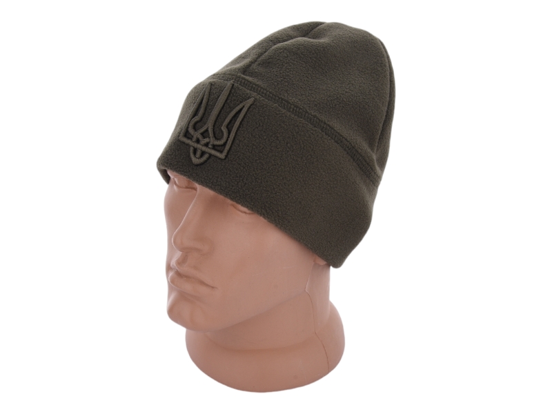 Шапка КОРОЛЕВА (One size) 6-03 фліс khaki (зима)