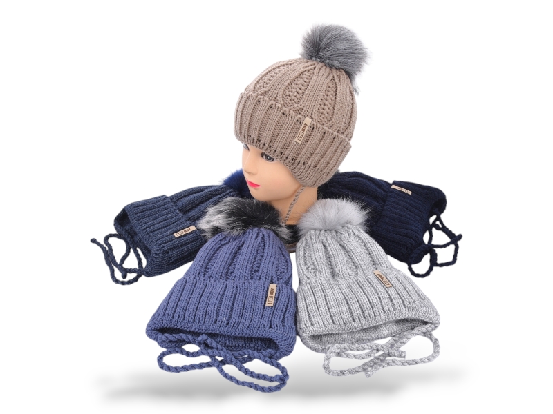 Шапка Angelica (50-54) WU001-1 на флісі mix (зима)