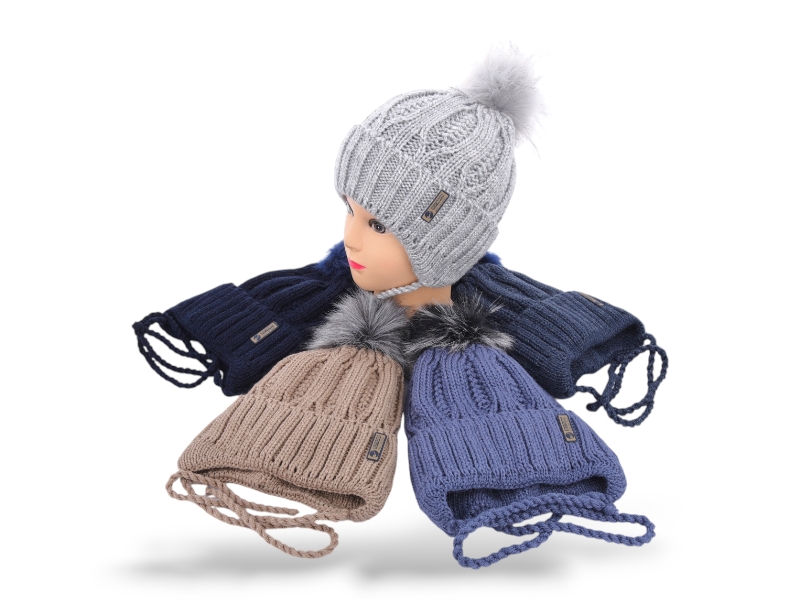 Шапка Angelica (50-54) WU001-2 на флісі mix (зима)