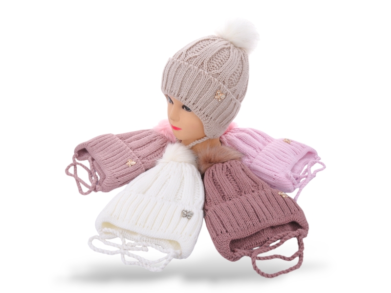 Шапка Angelica (50-54) WU001-5 на флісі mix (зима)