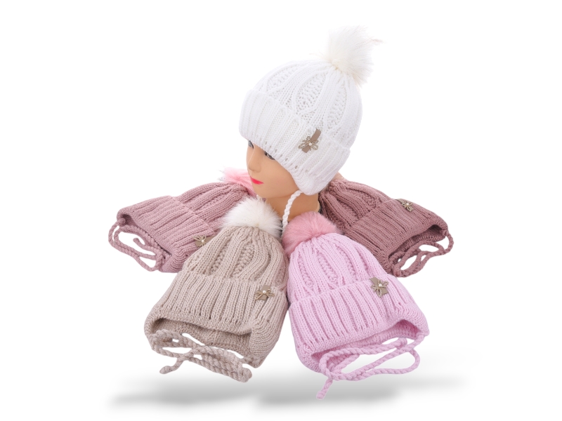 Шапка Angelica (50-54) WU001-6 на флісі mix (зима)