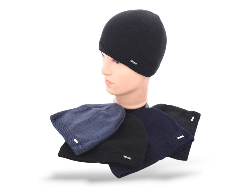 Шапка Angelica (56-60) MW015-2 на флісі mix (зима)