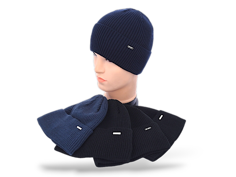 Шапка Angelica (56-60) MW012-2 на флісі mix (зима)