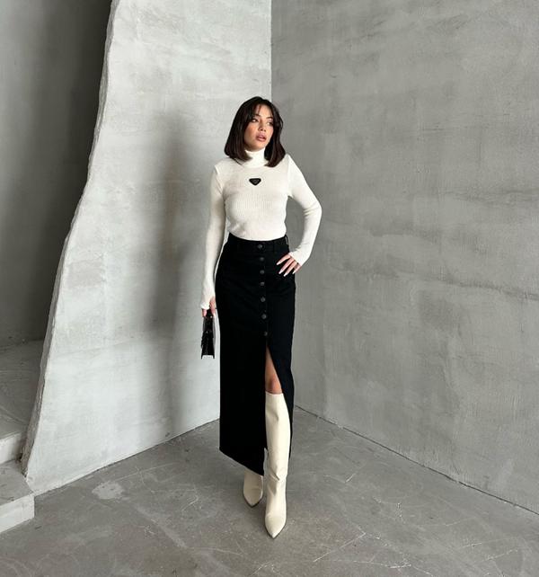 Юбка Jeans Style (34-40) 7019 black (лето)