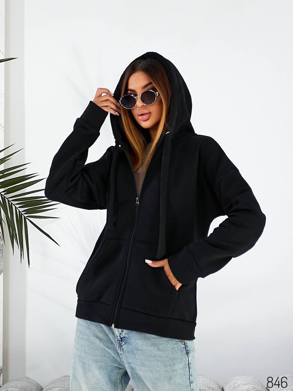 Кофта спорт Loren (44-58) 846-1 black (деми)