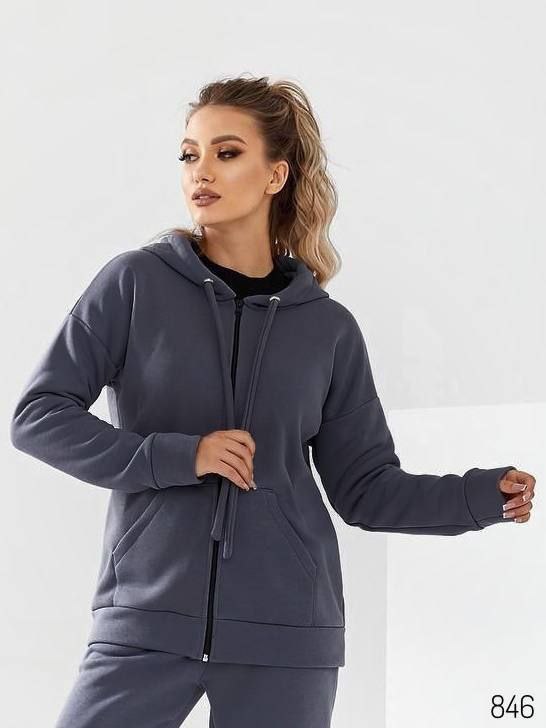 Кофта спорт Loren (44-58) 846-1 d.grey (деми)