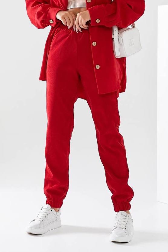 Штаны спорт Loren (42-56) 929-1 red (деми)