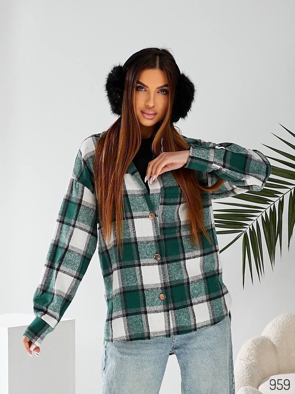 Рубашка Loren (42-56) 959 green (деми)