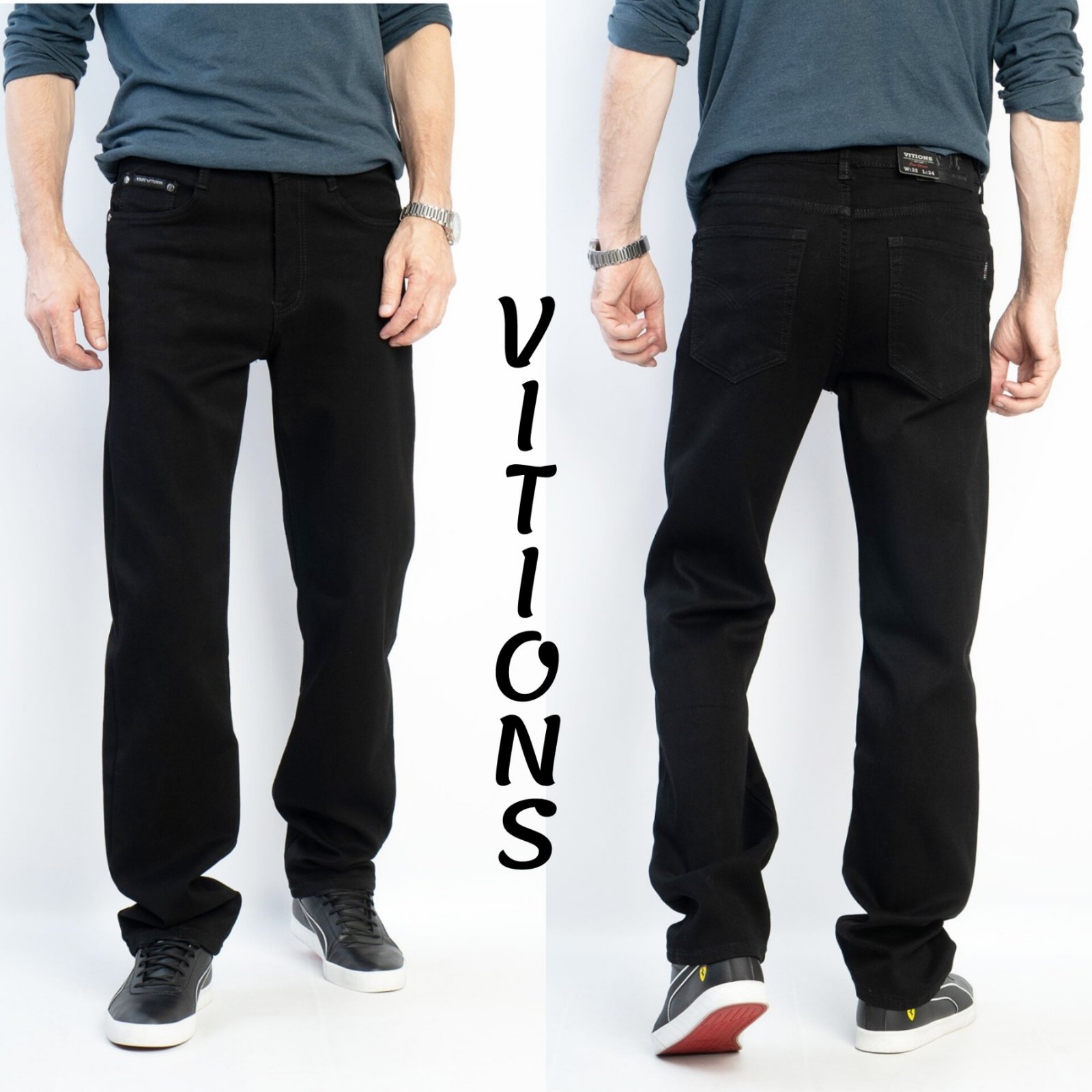 Джинсы God Baron (32-38) 9002 black (деми)