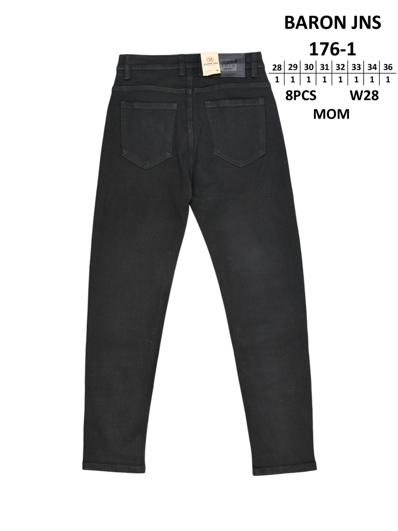 Джинсы God Baron (28-36) 176-1 black (деми)
