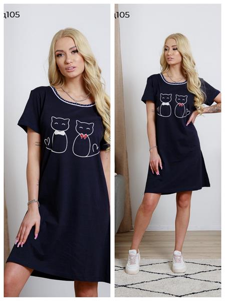 Платье Vehuiah (M-XL) D105 navy (лето)