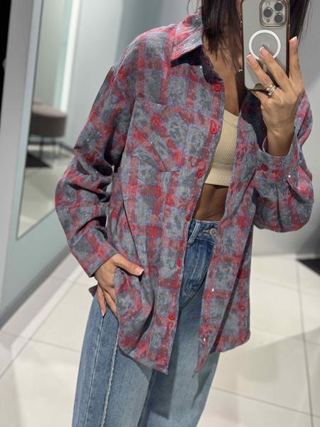 Рубашка Comod (one size) 7101 grey-red (деми)