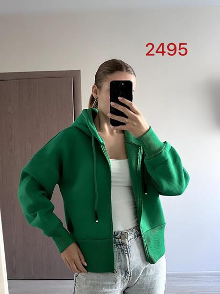 Кофта спорт FSN (42-48) 2495 green (зима)