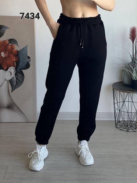 Штаны спорт FSN (42-48) 7434 black (зима)