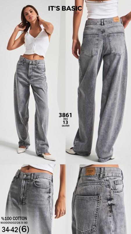 Джинсы Jeans Style (34-42) 3861-13 grey (деми)