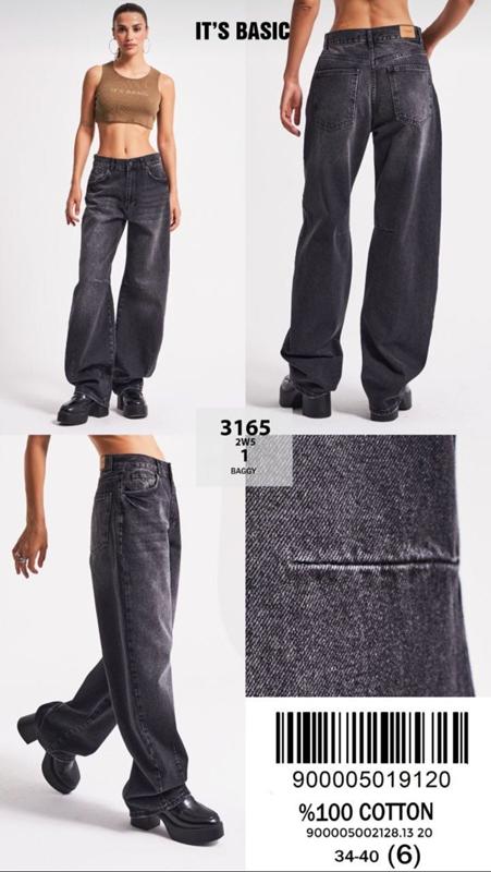 Джинсы Jeans Style (34-40) 3165-1 black (деми)
