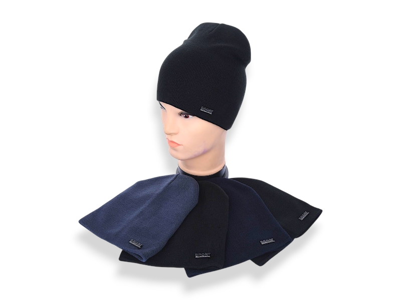 Шапка Angelica (54-58) SP001-2 подвійна mix (деми)