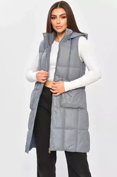 Жилетка Sport style (L-3XL) 1165 grey (деми)