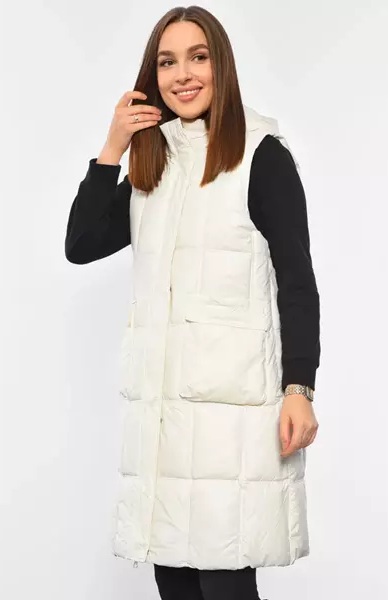 Жилетка Sport style (L-3XL) 1165 milk (деми)