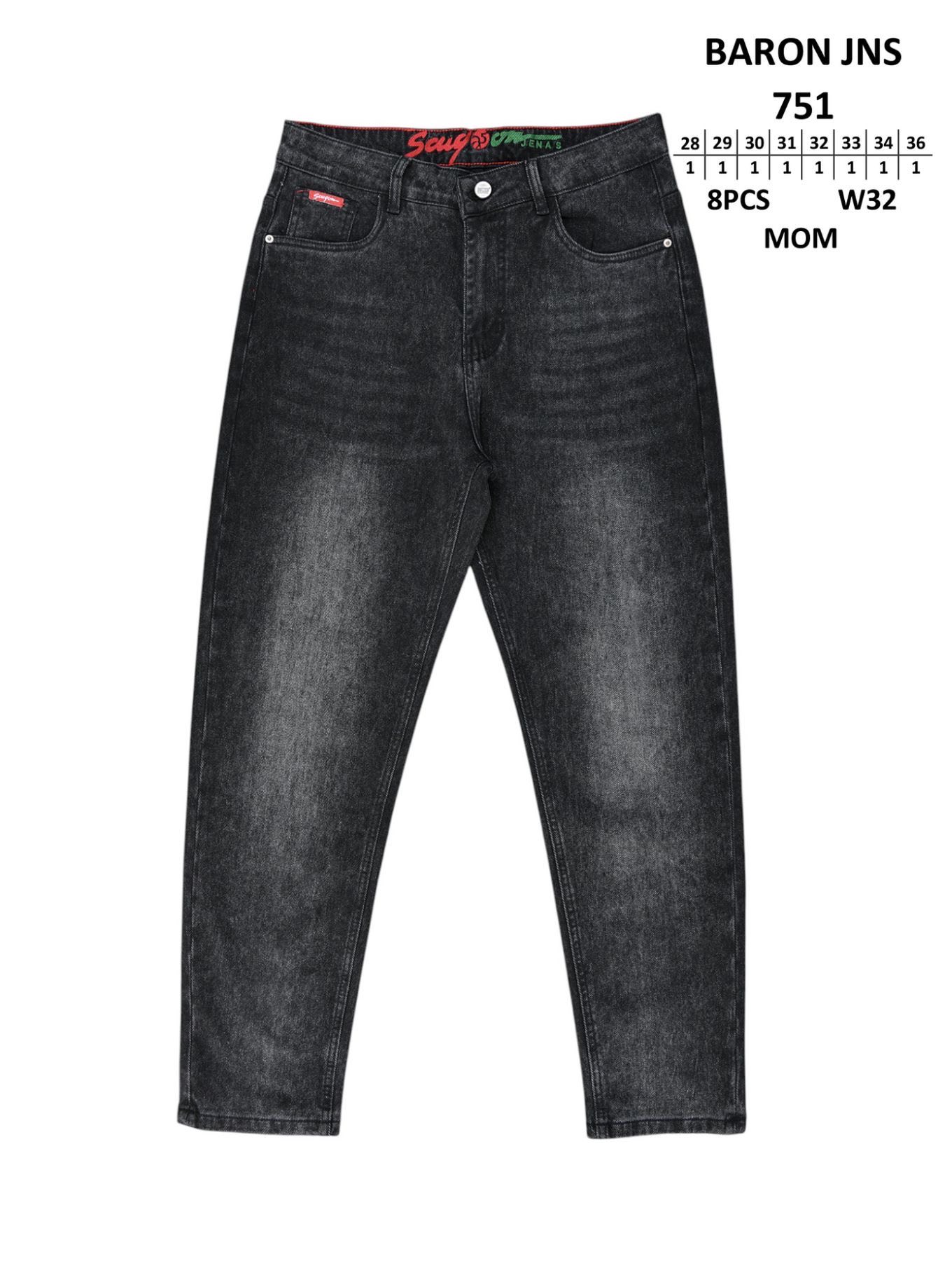 Джинсы God Baron (28-36) 751 black (деми)