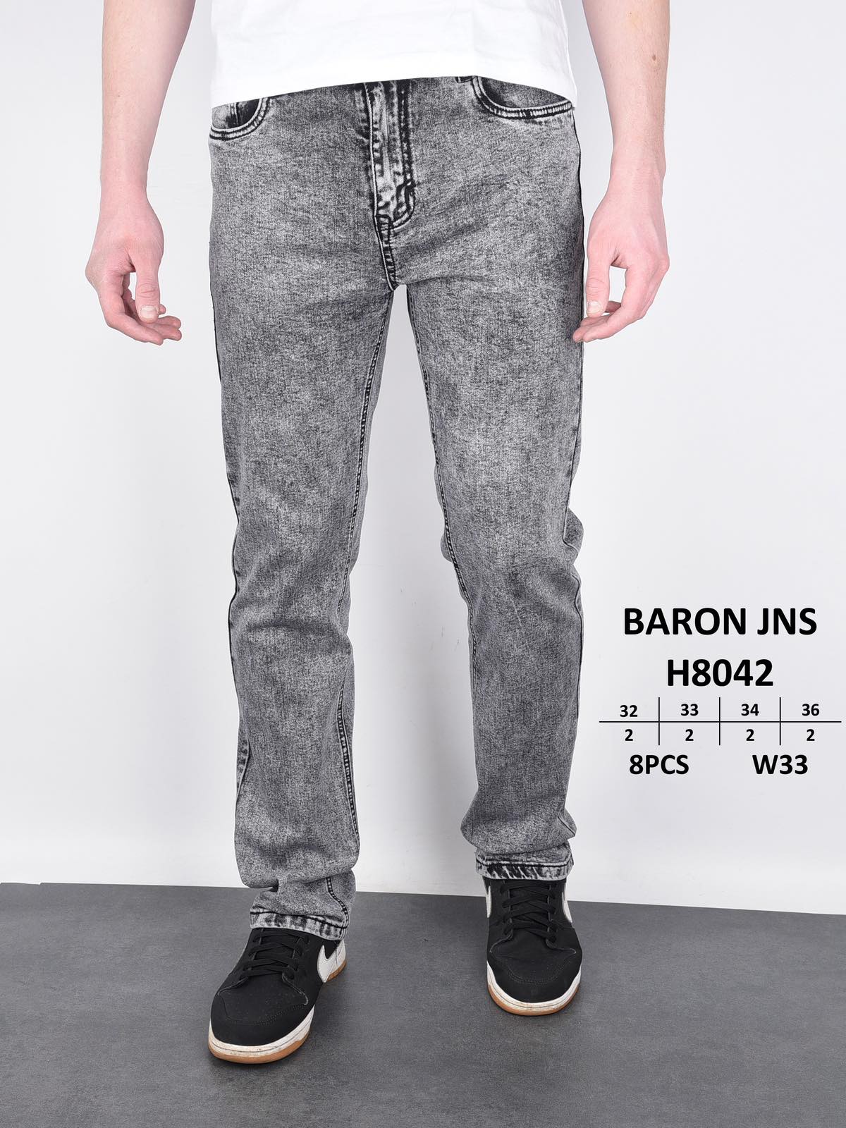 Джинсы God Baron (32-36) H8042 grey (деми)