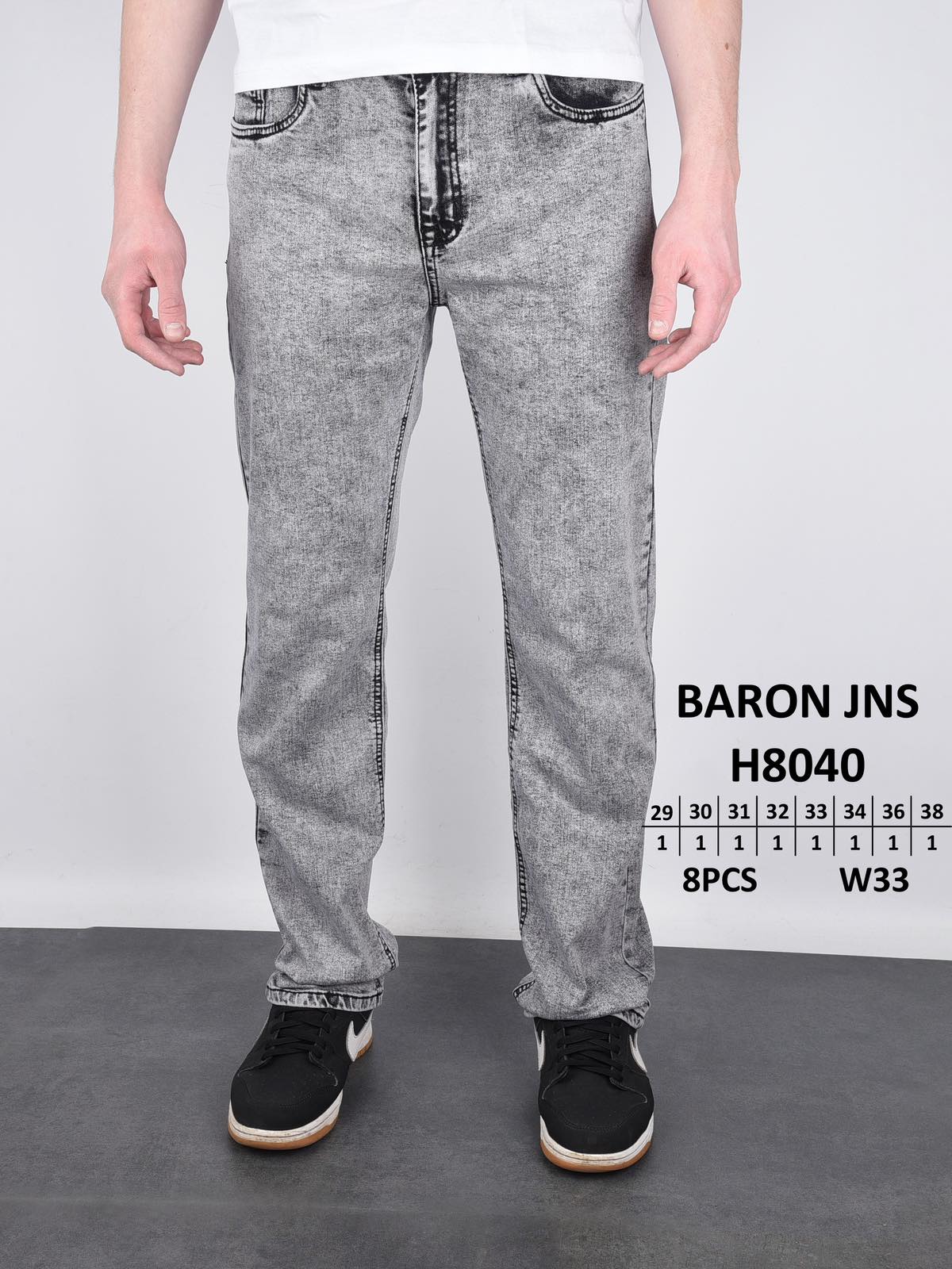 Джинсы God Baron (29-38) H8040 grey (деми)
