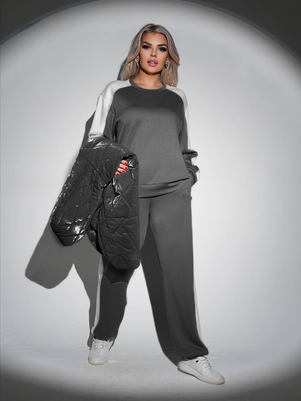 Костюм спорт Seven Zikina (50-64) 1303 grey (деми)