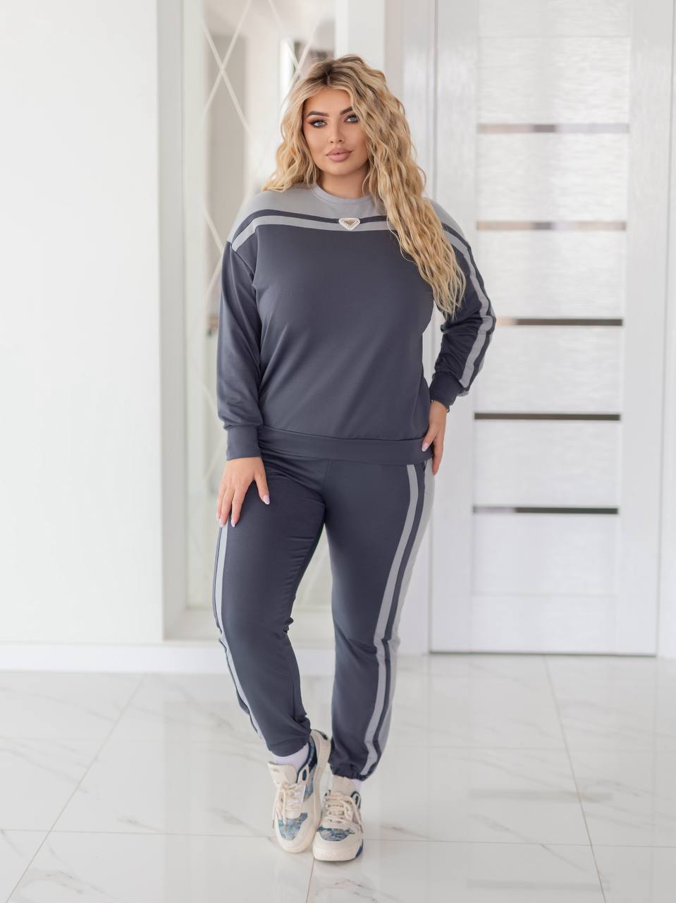 Костюм спорт Seven Zikina (50-60) 1339 grey (деми)