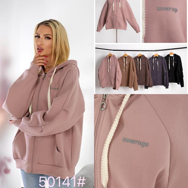 Кофта спорт JJF (L-4XL) 50141 brown (зима)