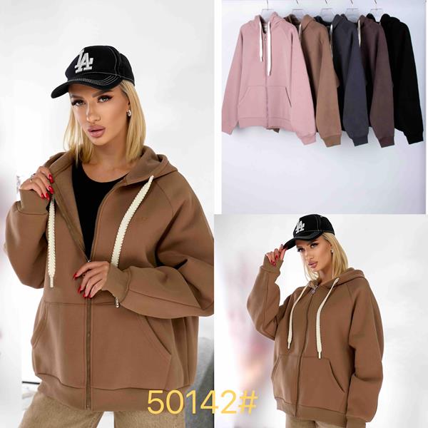 Кофта спорт JJF (L-4XL) 50142 pink (зима)