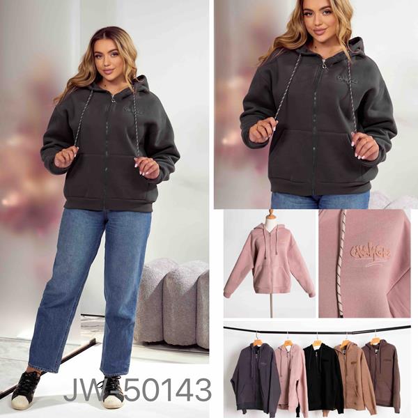 Кофта спорт JJF (L-4XL) 50143 beige (зима)